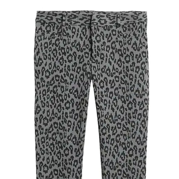 Banana Republic Black Gray Leopard Print Modern Sloan Skinny Ankle Pants Size 4 - Picture 4 of 8